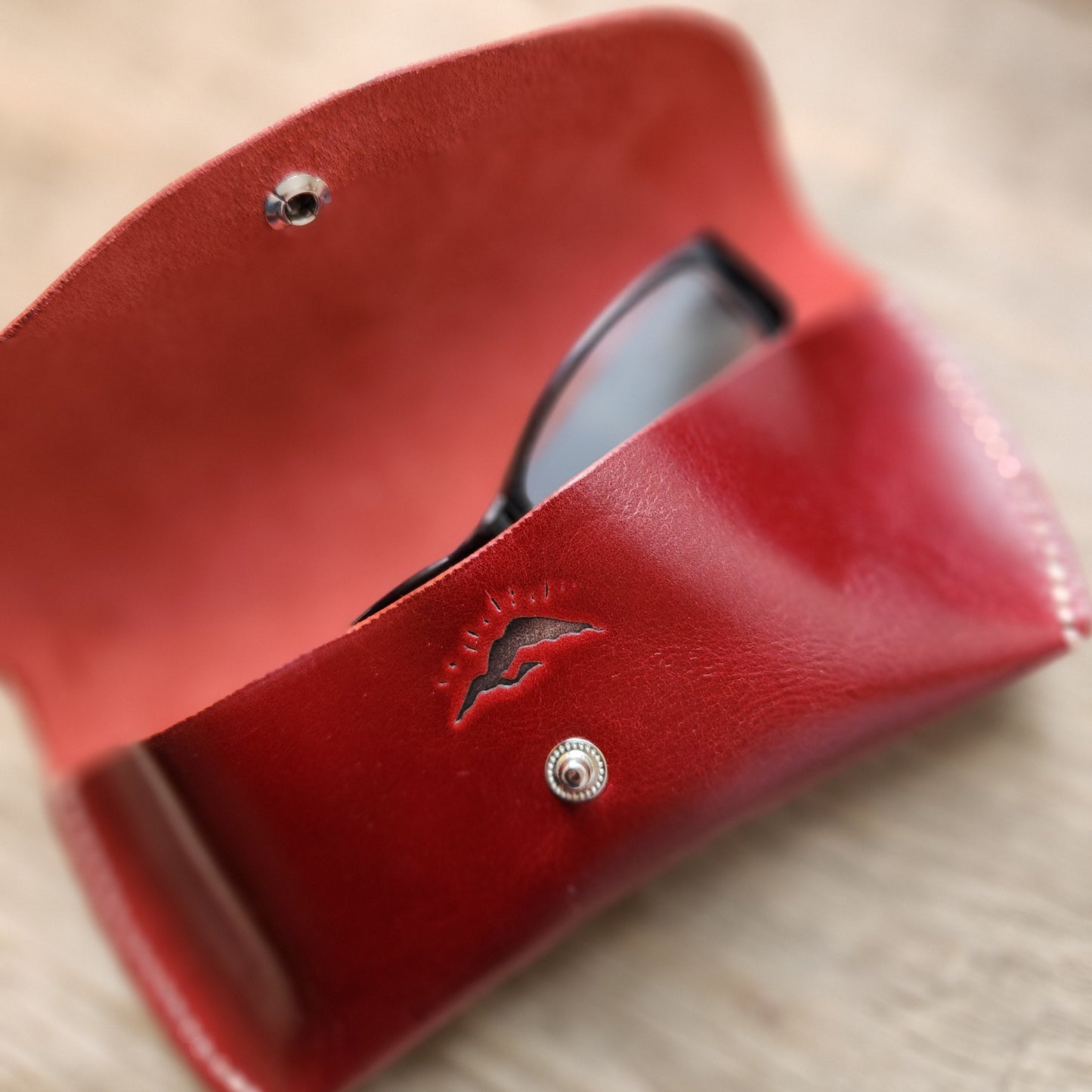 Glasses Case in Ruby Leather