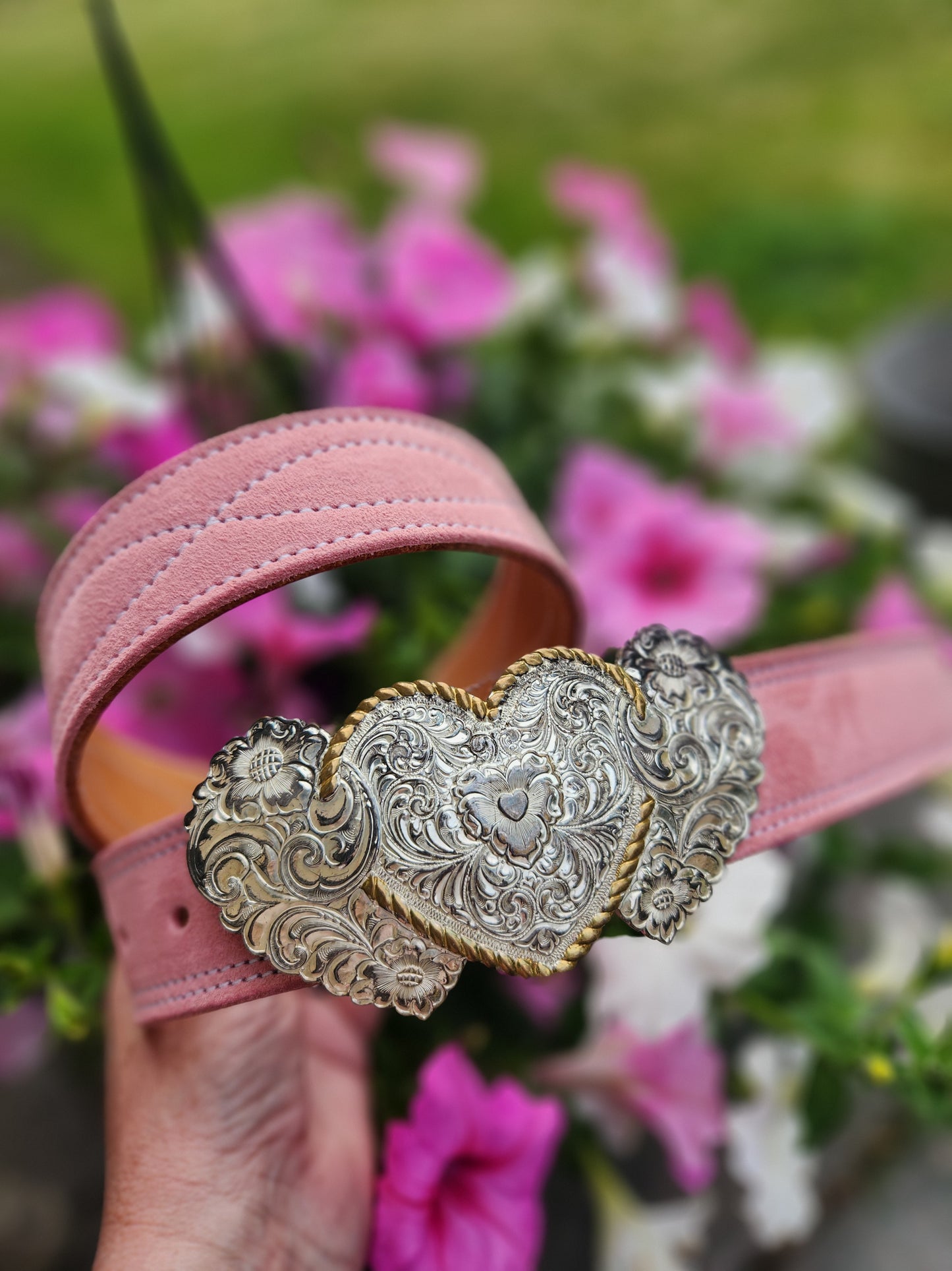 Peony Pink Suede Belt - Preorder