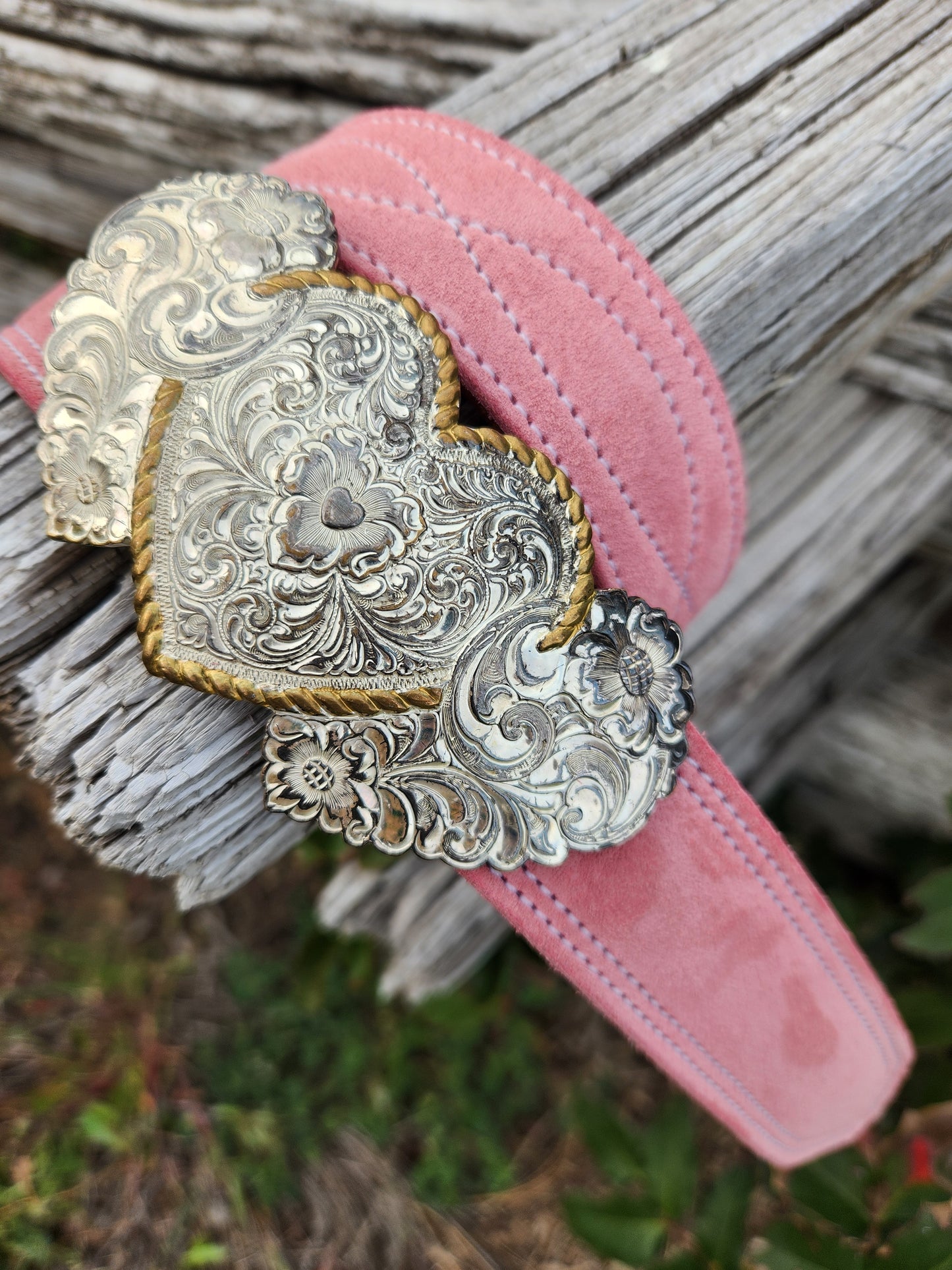 Peony Pink Suede Belt - Preorder