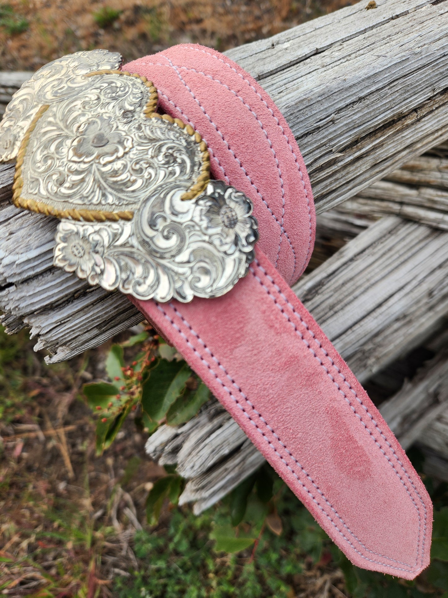 Peony Pink Suede Belt - Preorder
