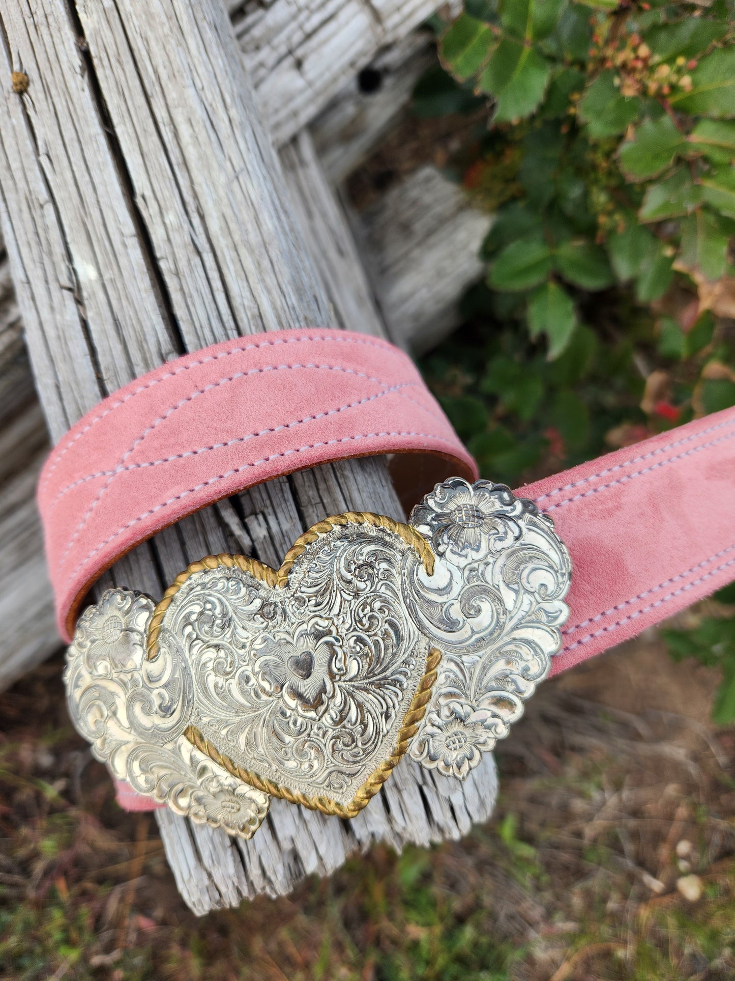 Peony Pink Suede Belt - Preorder