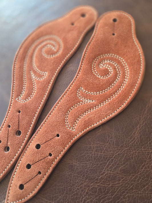 Suede Dovewing Spur Straps - Rust