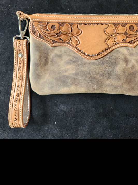 The Missy Clutch in Distressed Cocoa