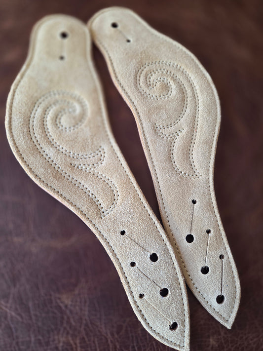 Suede Dovewing Spur Straps - Sand